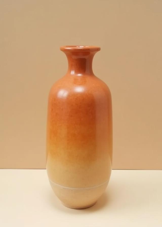 Handgetöpferte Steinzeugvase in warmen Wüstentönen